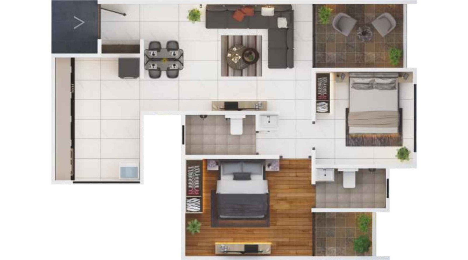 The-Shashwat-2-BHK-Floor-plan- 715 & 750sqft